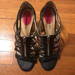 Rampage black strappy heels